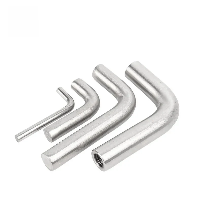M4 M5 M6 M8 M10 M12 L Shape 7 Shape Pipe Hook 304 Stainless Steel Solid Welding Coupling Connector for Tube Pipe Installation