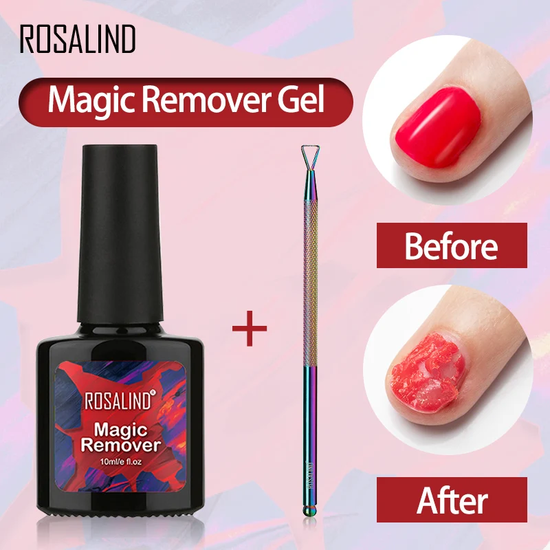 ROSALIND Nail Gel Polish Remover Tools Set Easy Fast Clean Magic Remover For Lacquer BaseTop Coat Acrylic Primer Nail Polish