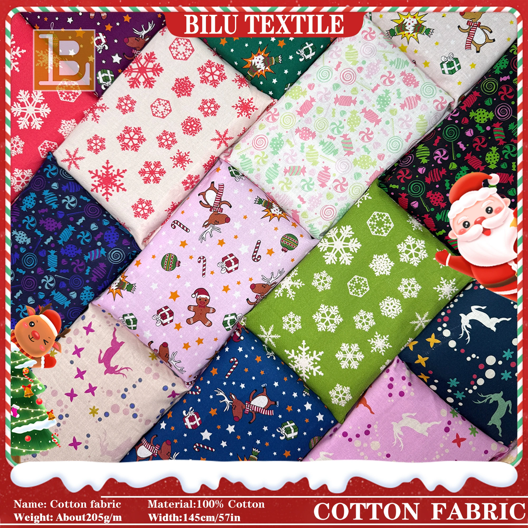 

Рождественская серия, декоративная ткань с принтом, 20 s, 100% хлопок, поплиновая ткань, платья, скатерти, занавески, ткани для шитья ручной работы своими руками