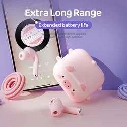 Cute Pet Cartoon Wireless Bluetooth Earphones TWS Noise Cancelling Long Endurance Macaron Cute Earbuds Headset For Girls Gifts