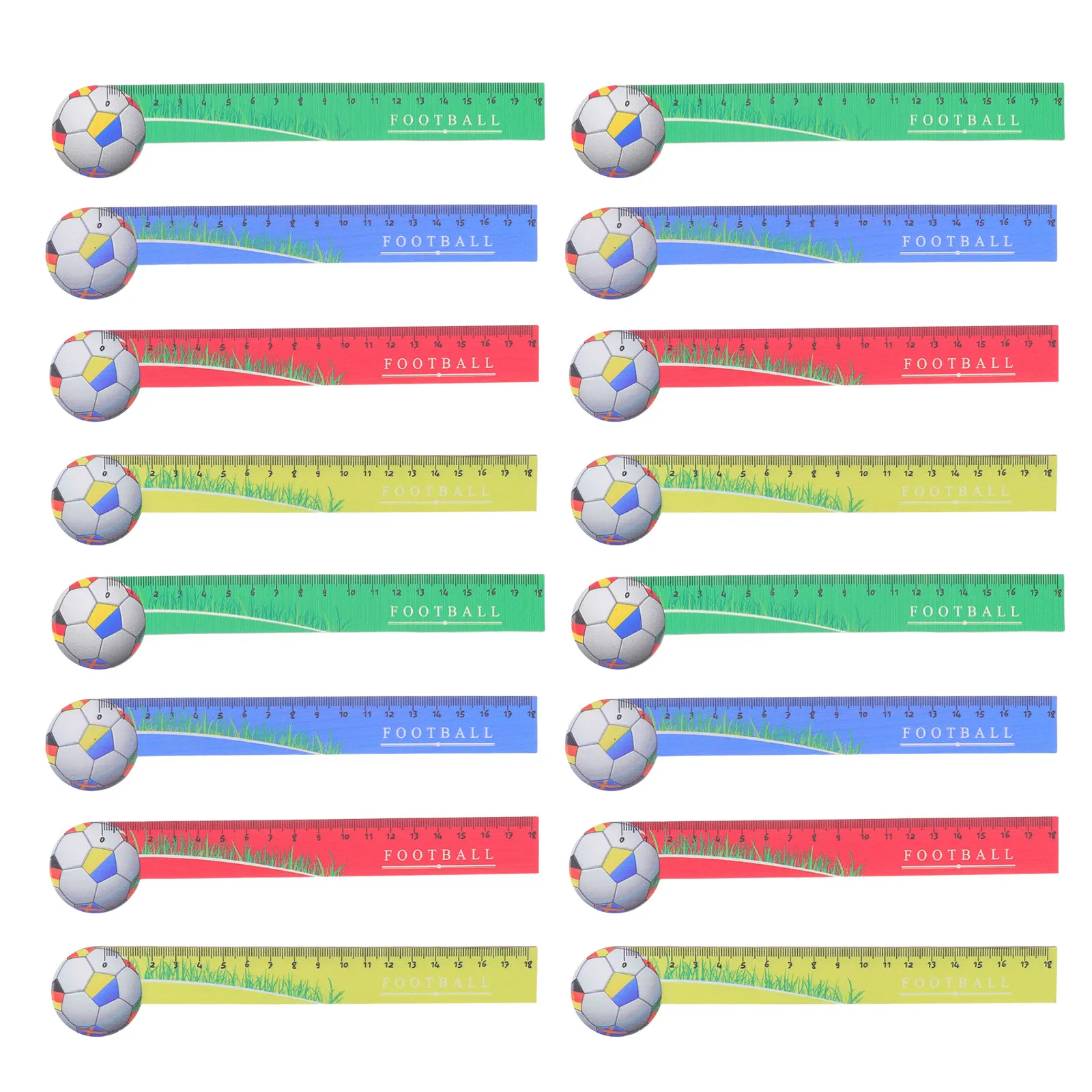 

Набор из 20 деревянных линеек с футбольной тематикой, 18 см, для измерения, для детских занятий по геометрии и математике, яркий подарок для вечеринки, аксессуар для стола