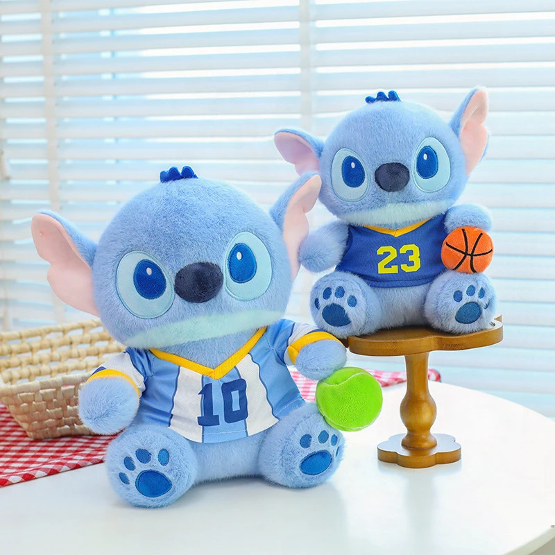 

Kawaii Disney Plush Toy Stitch Wearing Clothes Holding Ball Cute Stuffed Doll for Kids Birthday Gift Holiday Present Soft Toys