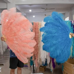 13 Bone Ostrich Feathers Fan Big Hand Held Fan Halloween Party Wedding Celebration Belly Dance Show DIY Decor Feathers Fan 130CM