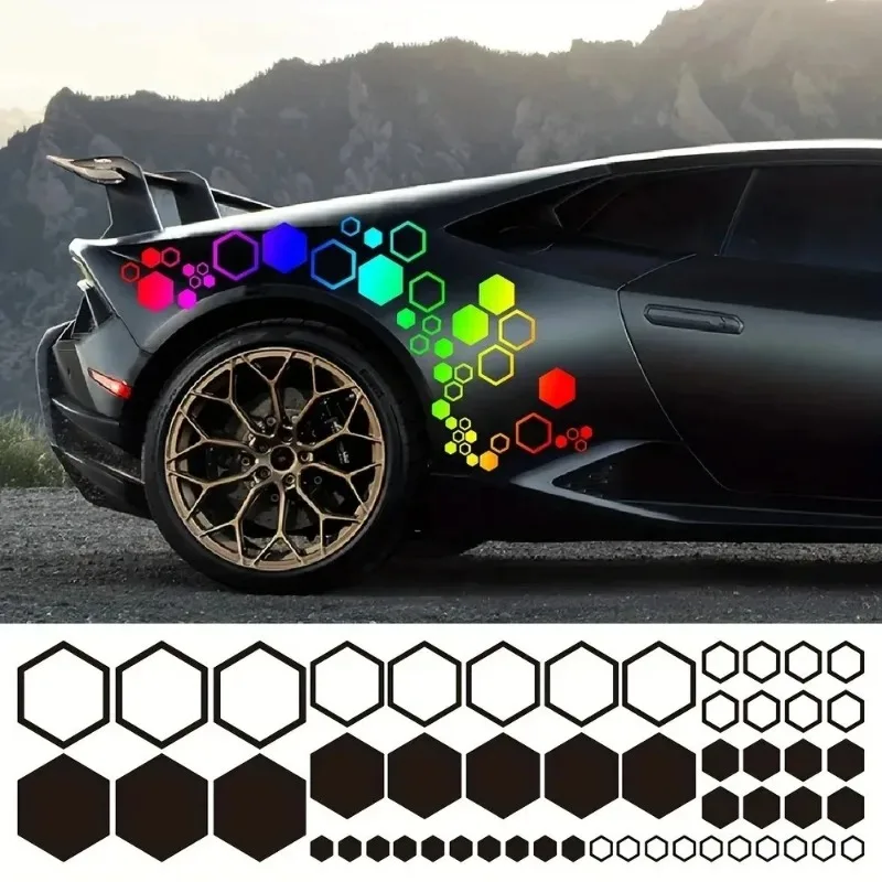 

1pair Honeycomb Auto Vinyl Decals Large and Small Combination Hexagonal Stickers DIY Car Body Cool Styling Open Style Decoration