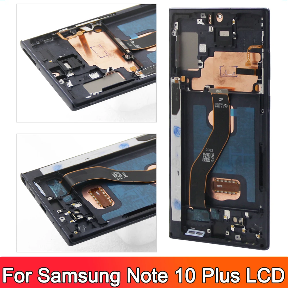 AMOLED Display Note 10 Plus For Samsung note10 plus LCD N975 N975F Touch Screen With frame Digitizer Assembly Replace