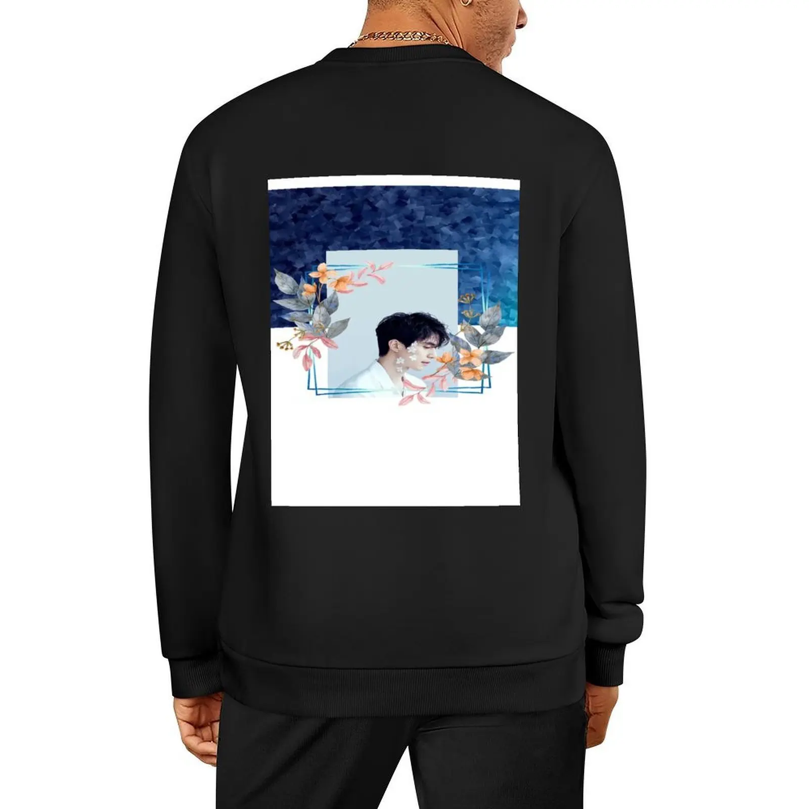 

[Lee Dong Wook + Floral] Pullover men's sweat-shirt anime clothes mens clothing men clothes men sweatshirt