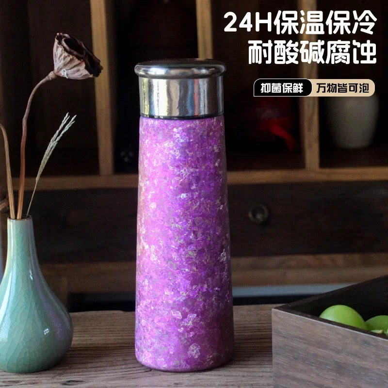 High-end Pure Titanium Thermos Cup, Compact Travel Portable Double-layer Pure Titanium Gift Box Set