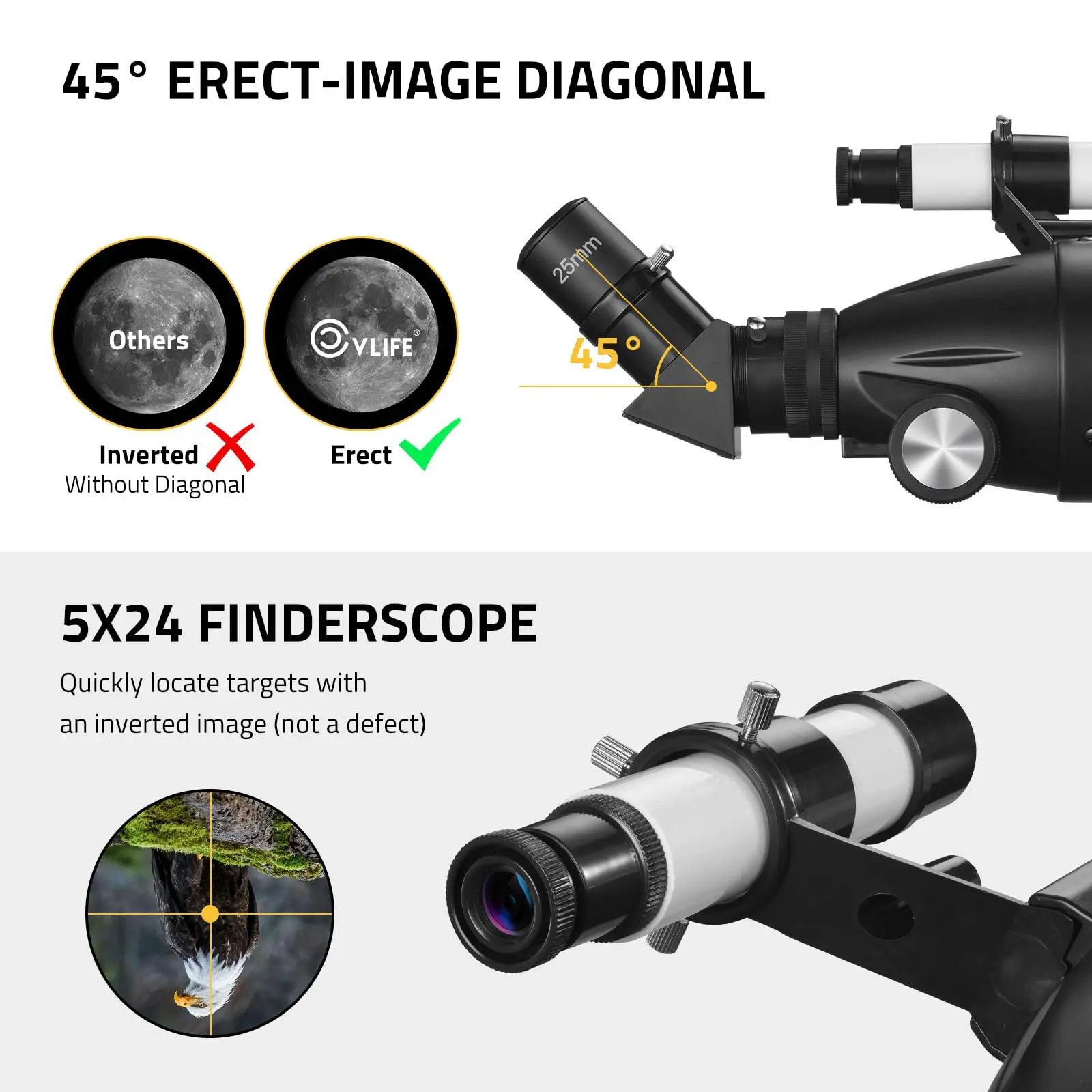 90mm Aperture 800mm High Powered Refractor Telescope for Astronomy Beginners with Stainless Steel Tripod Phone Adapter Carry Bag