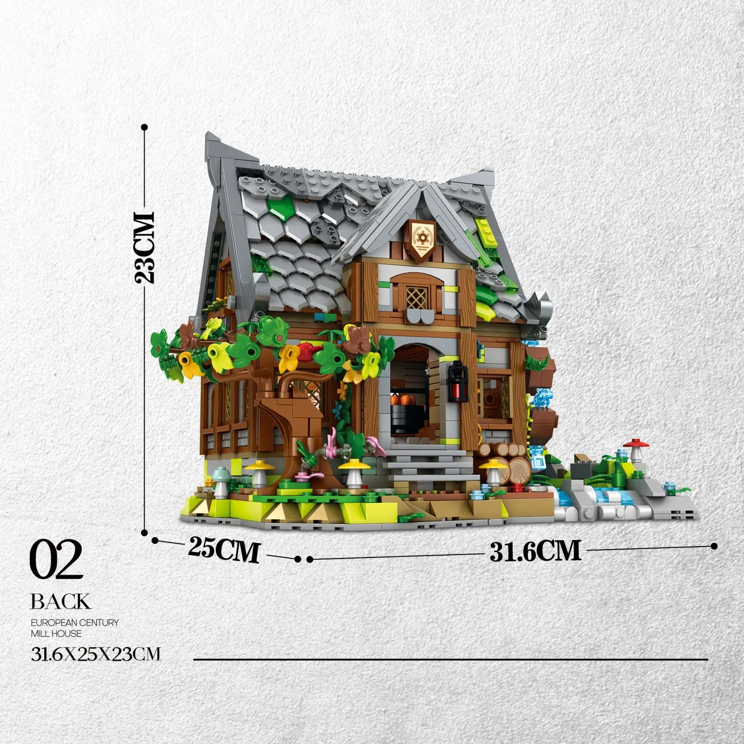 Bloques de construcción de casa de molino para niños, 1873 Uds., pueblo Medieval europeo, vista a la calle, bloques de modelismo, juguetes educativos DIY, regalos de vacaciones