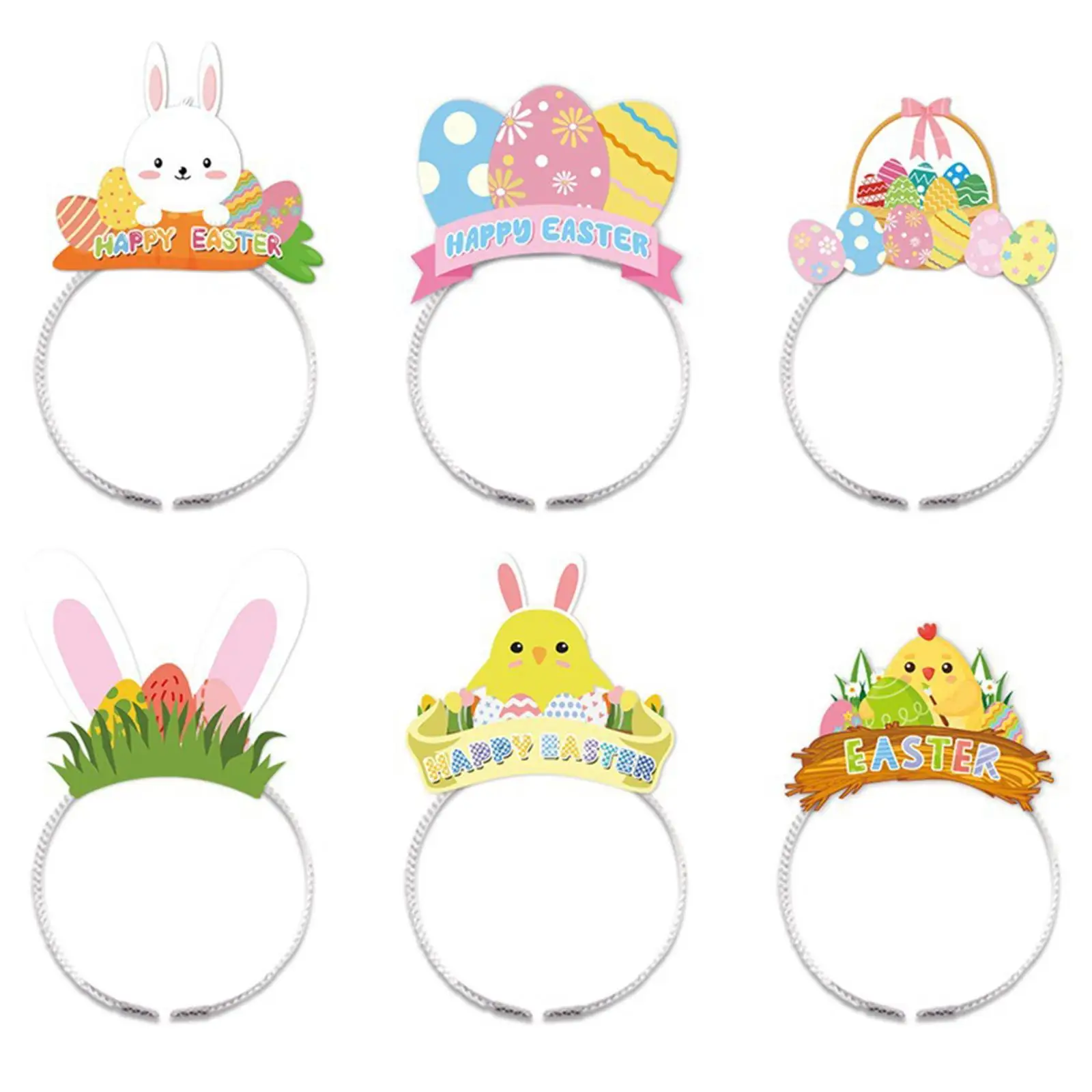 6 Pieces Easter Theme Headband Costume Accessory Decorative for Party Favors