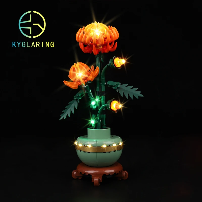 Kyglaring Led Lighting Set DIY Toys for 10368 Chrysanthemum Building blocks Not Include The Model(Only Light Kit Included)