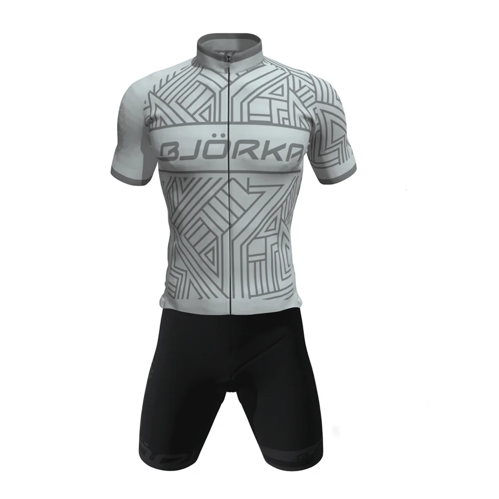 Bjordan – maillot à manches courtes pour hommes, ensemble pantalon bavoir, vêtements de cyclisme professionnels, GEL, uniforme respirant, été, 2022