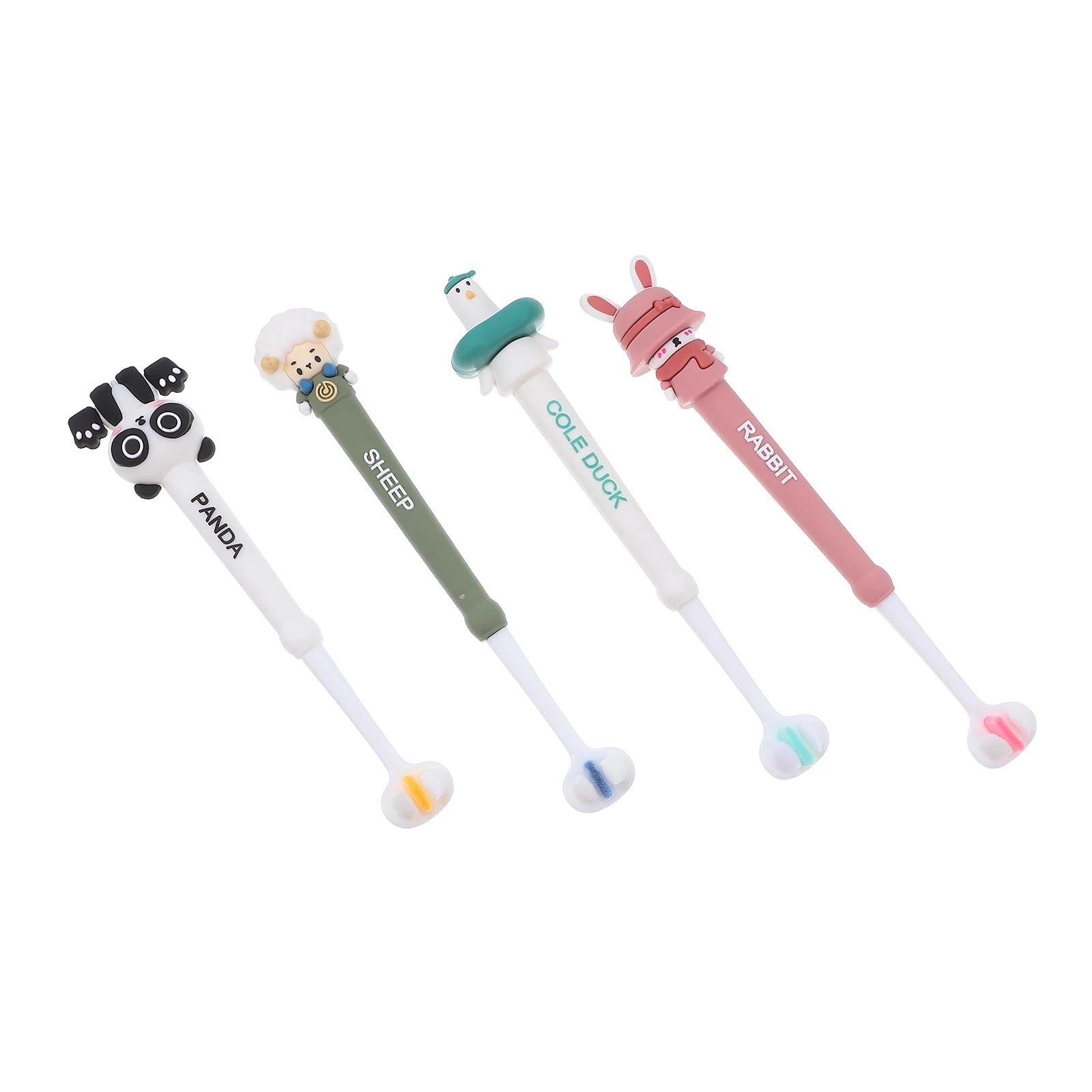 4 قطع فرشاة أسنان ذات شعيرات ناعمة ثلاثية الجوانب للعناية باللثة اللطيفة سهلة الإمساك بمقبض فرشاة الأسنان #3