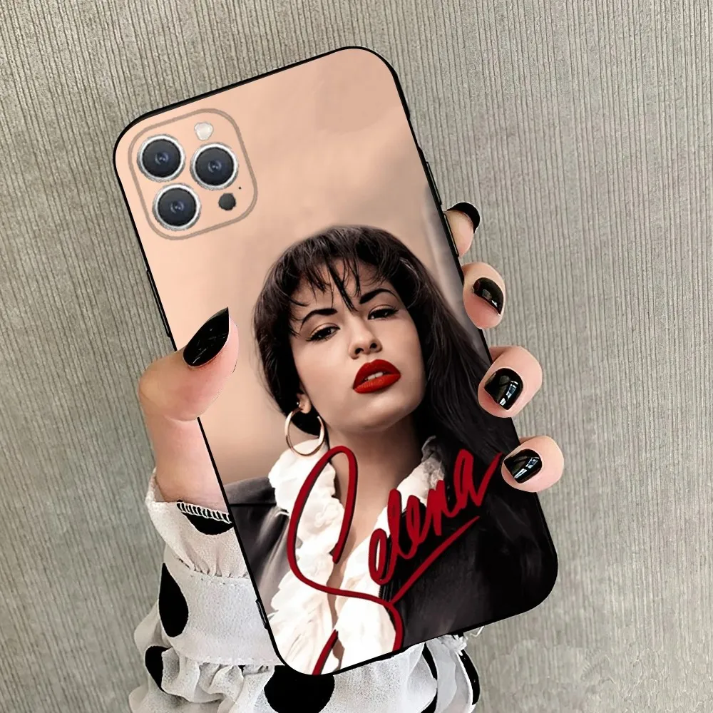 Singer Selena Quintanilla  Phone Case For iPhone 15,14,13,12,11,Plus,Pro Max,XS,X,XR,SE,Mini,8,7 Soft Silicone Black Cover