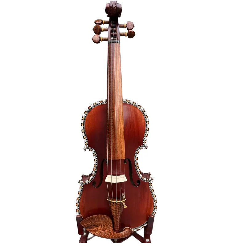 SONG Master 5 string Violin 4/4,Bird\'s eye wood Shell Purfling,Great sound #15780