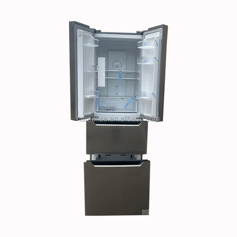 Large Capacity Refrigerator 325L 4 Door Fresh Fast Freeze Area Silver Smart Home Use 220V/110V