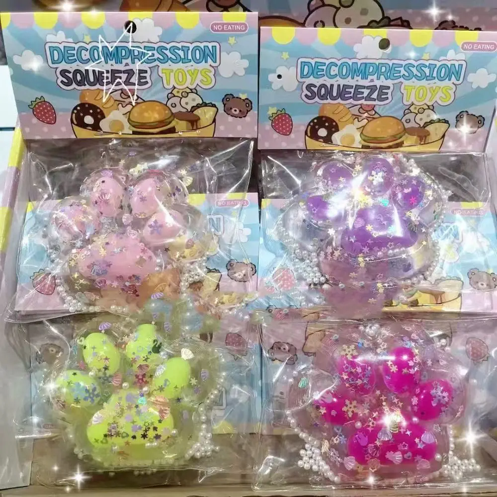 ตลกขนาดใหญ่พิเศษ Cat PAW Squeeze ของเล่นนวดซิลิโคนการ์ตูน Fidget ของเล่น 3D Handmade Cat PAW Pinch ของเล่น Jokes