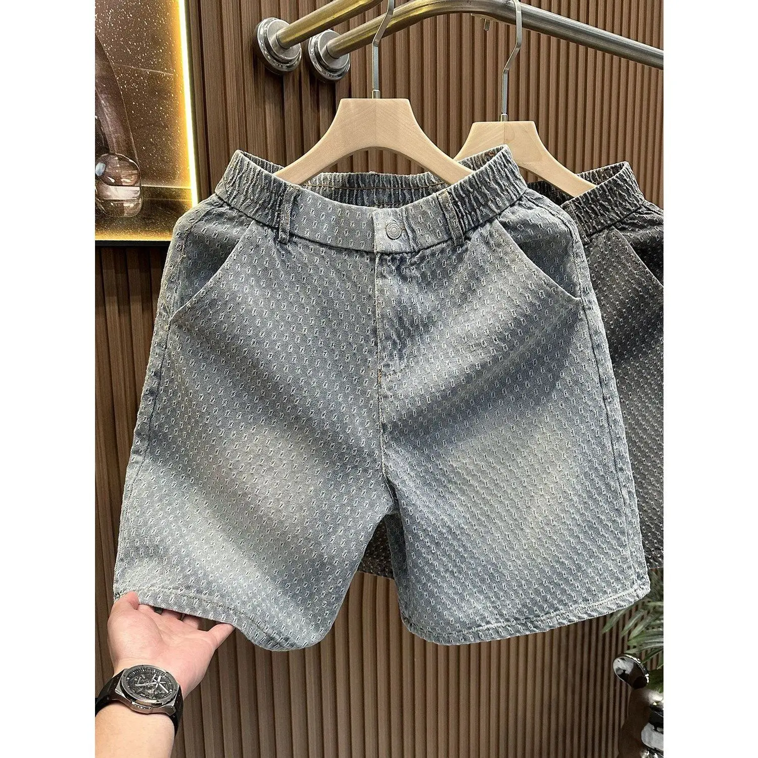 

Menswear Clothing 2026 Retro Denim Shorts Summer Trendy Brand High-end Casual Loose Short Pants Men's Clothing Man Half Pants