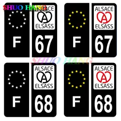 Sticker Auto Kenteken 68 Haut Rhin Elsass & F Europa 67 Lage Rijn Elsass Black & F Eu Vinyl auto Accessoires Racing Decal Pvc