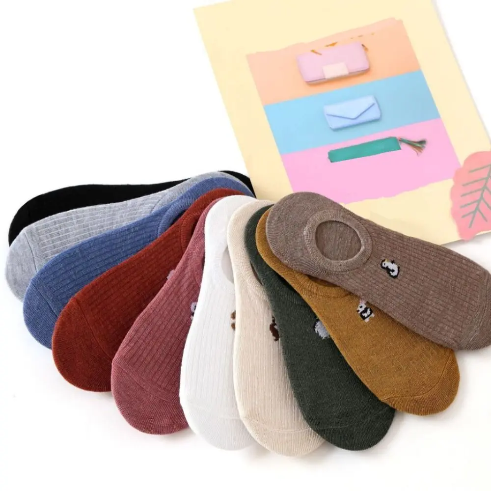 10Pairs لطيف الكرتون رقيقة قارب الجوارب الحيوان عدم الانزلاق المطاط الحلو الجوارب القصيرة الجوارب تنفس غير مرئية الكاحل الجوارب فتاة #3