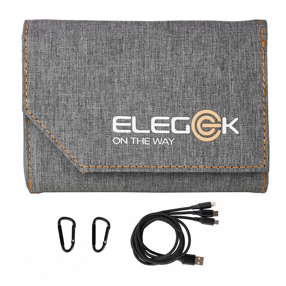 USB Portable Battery Charger High Conversion Efficiency 10W 5V Foldable Solar Panel Outdoor Power Bank 5-Fold for Hiking Travel