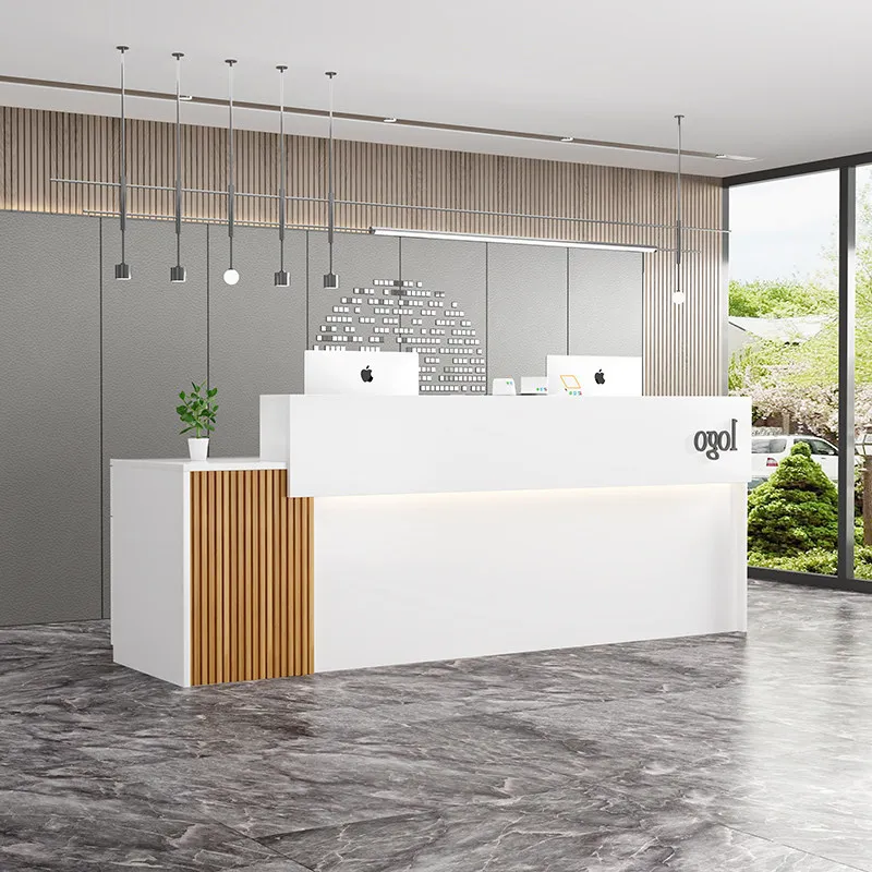 Modern Office Reception Desk Beauty Luxury Vintage Reception Desk Display Salon Nordic Trendy Bancone Commercial Furniture