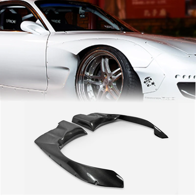 

For Mazda RX-7 FD RB Style Front Fenders - Carbon Fiber/Glass Fiber Pair for FD3S 1993-2002 Wide Body Kit