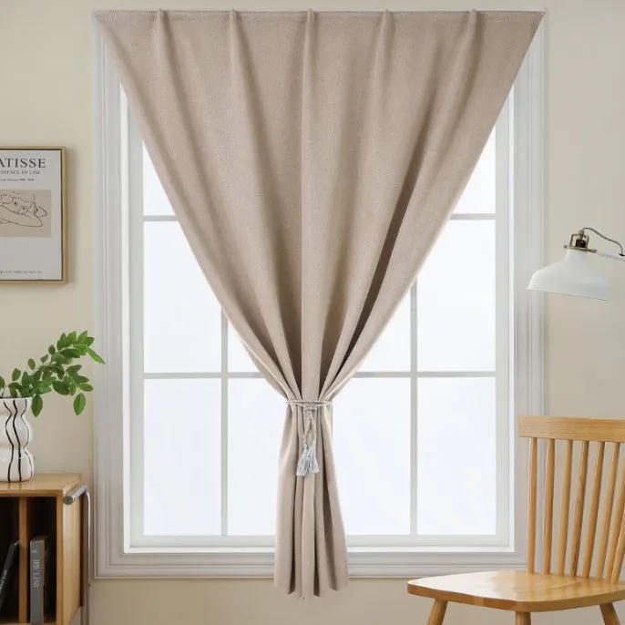 

Blackout Curtains For Bedroom Self Adhesive Light Blocking Window Shade No Drill Installation Portable Linen Curtain For