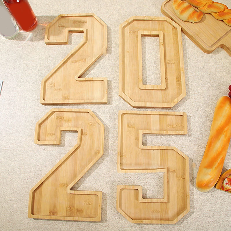 2025 Number Food Tray Letter Trays Fillable For Food Wooden Number Charcuterie Board For Baby Birthday Congrat Graduation