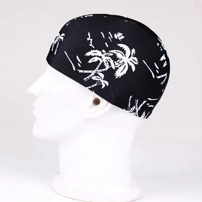 قبعة سباحة مرنة خفيفة الوزن ومريحة بتصميم مطبوع على الموضة وإكسسوارات رياضية للرجال والنساء #3