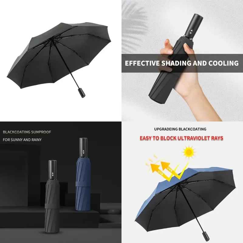 for Automatic Folding Umbrella Durable Windproof Rain Plain Surface Business Advertising Gift