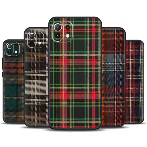 Scottish Plaid Warm Plaid Case For POCO X6 Pro M6 X5 X3 Pro M5s F3 F5 Xiaomi 14 13 Ultra 12 Lite 11T 12T 13T Pro Cover