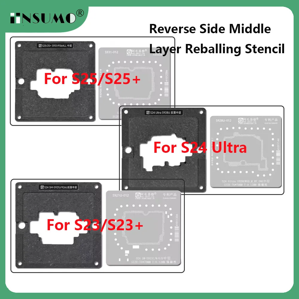 

AMAOE For Samsung S24 S23 S23+ S901U S906U Reverse Side Middle Layer Reballing Stencil Template Station Motherboard Repair