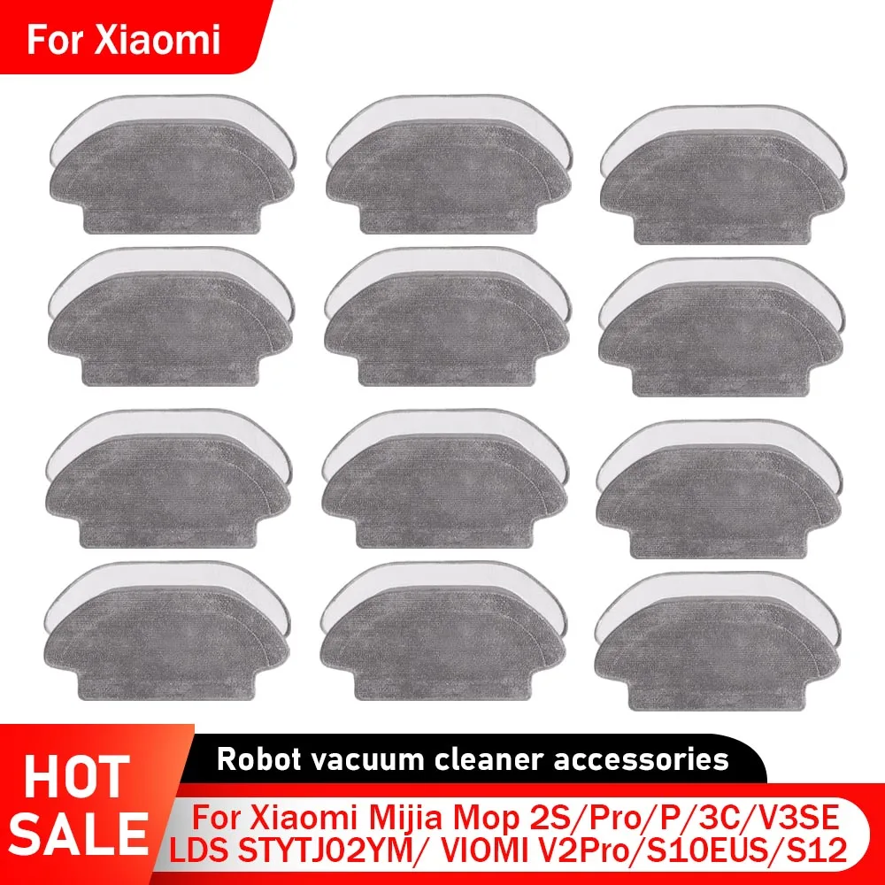 Wet Mop Cloth Parts for Xiaomi Mijia Mop 2S/Pro/P/3C/S10EUS/LDS STYTJ02YM/S12/ VIOMI V2Pro/V3 SE Vacuum Cleaner Accessories Part