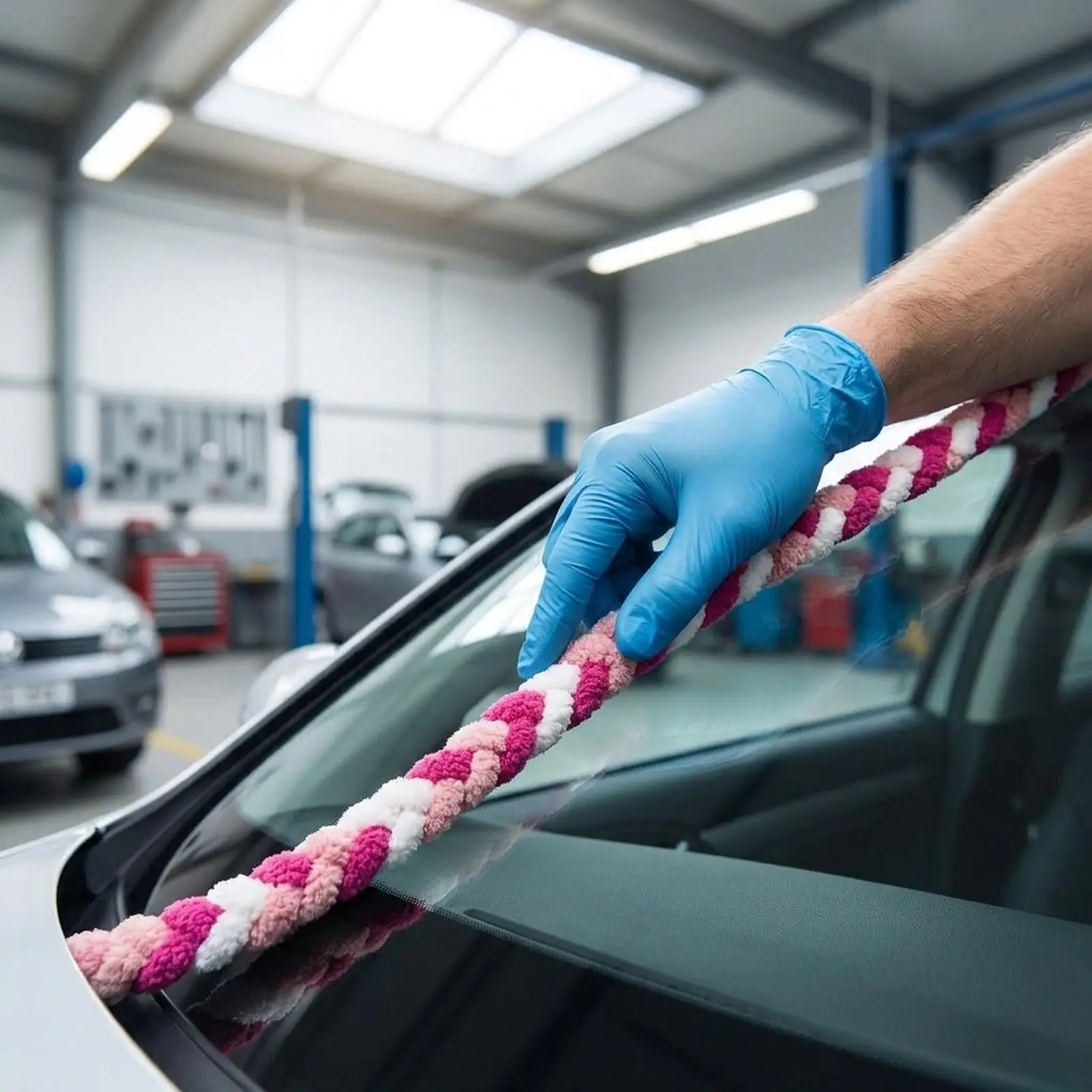 Automotive Window Film Install Water Absorbing Rope 200cm Microfiber Tool for Clean Windshield Edges
