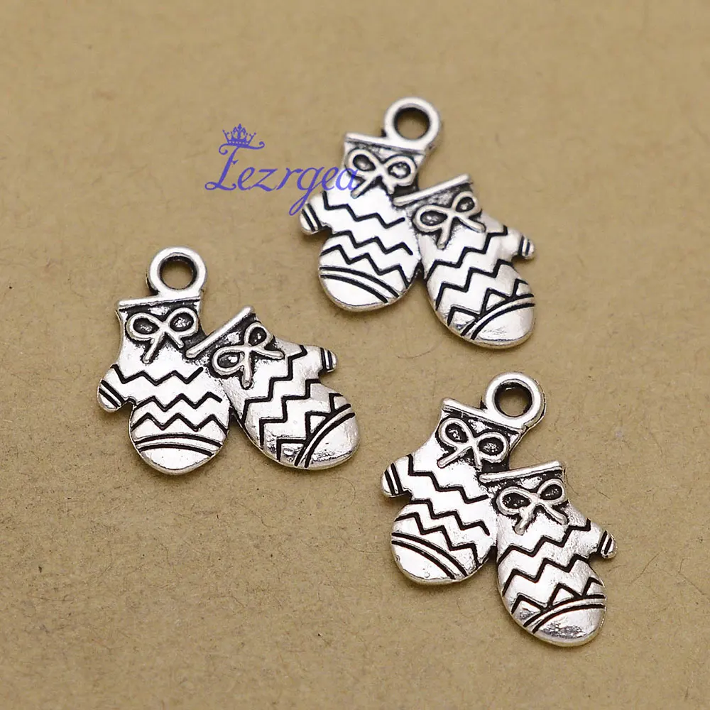 30 Stks/partijen Kerstboom Sneeuwvlok Bedels X-Mas Eikel Handschoenen Slinger Rendier Hangers Voor Diy Sieraden Maken Groothandel Bulk