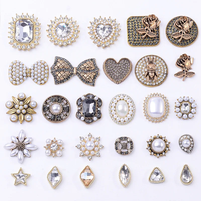 DIY jewelry, clothing, bags, decorative materials, full diamonds, rose alloy flower plate jewelry accessories, spot wholesale