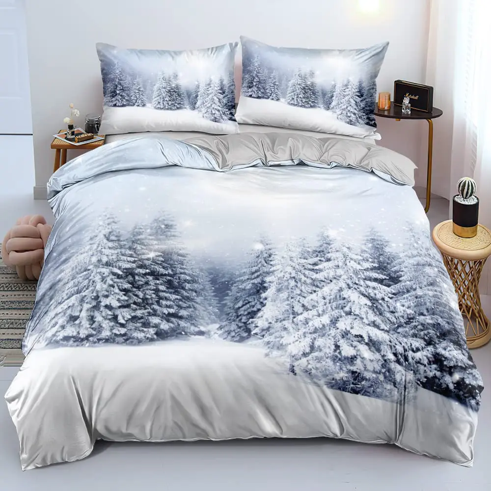 Merry Christmas Duvet Cover Set Red Bow Pattern Comforter Covers And Pillow Shams Buff Color Bedding Sets Twin Size Xmas Decor