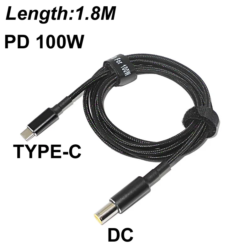 1.8M 100W USB C Type-C DC Fast Charging PD Power Converter Cable Cord for Dell Asus Lenovo HP ACER Toshiba Sony Microsoft Laptop