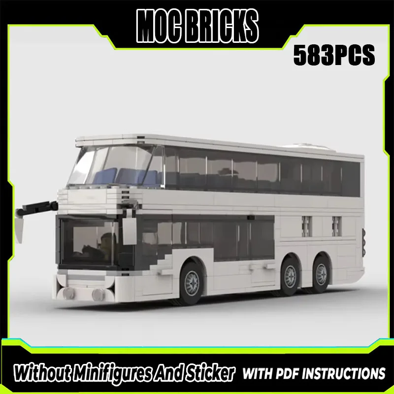 Moc Building Bricks City Car Model Double Decker Coach Bus Technology Modular Blocks Gifts Toys For Children DIY Sets Assembly