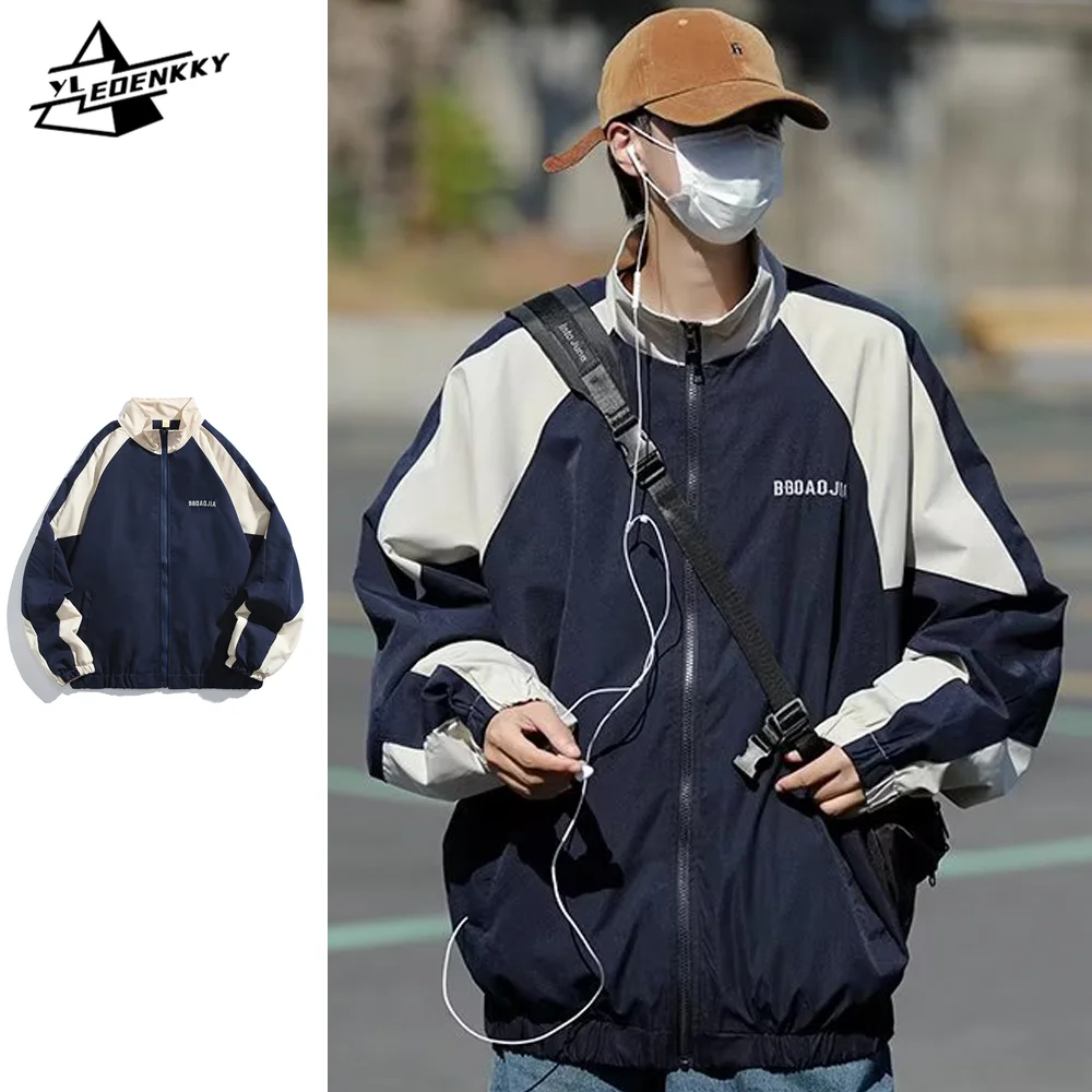 

Varsity Academy Jacket Men Women Hip Hop Stitching Colors Design Coat Harajuku Casual Loose Streetwear Couple Baseball Uniforms