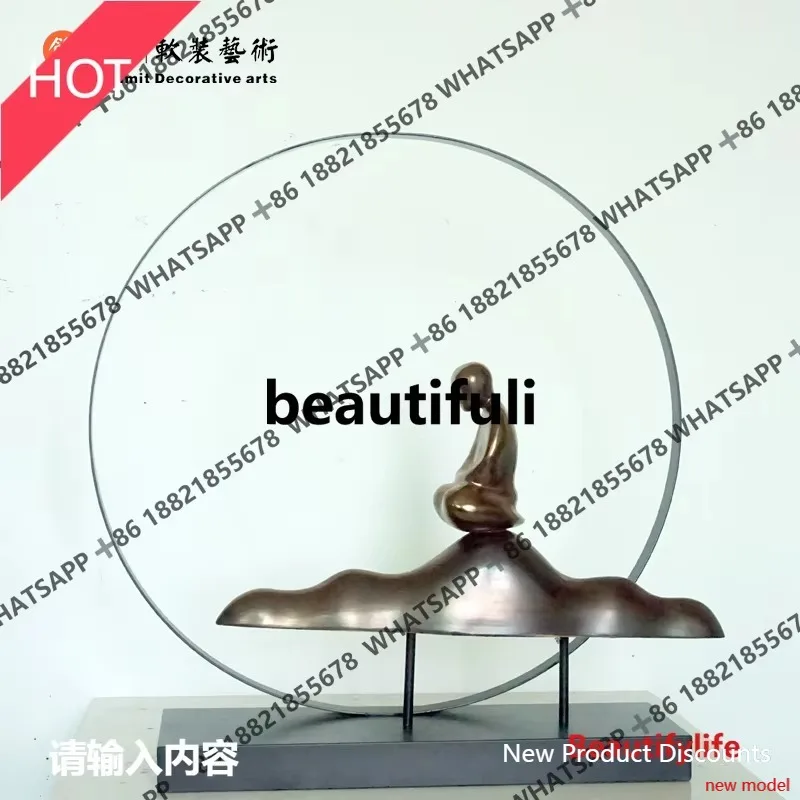 

Modern simple Chinese home accessories TV cabinet ornaments entrance metal furnishings soft decorations