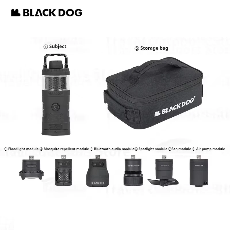 Naturehike BLACKDOG Camping Light Charging Tent Lamp Multifunction Outdoor Atmosphere Lamp Portable Module Light IPX4 Waterproof