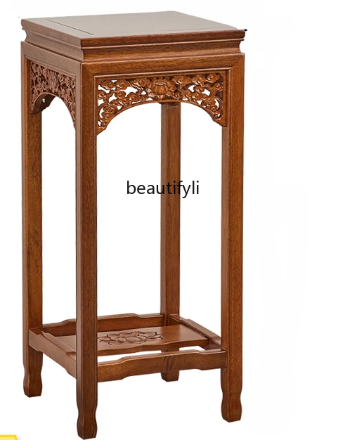 New Chinese Style Solid Wood Flower Stand Flower Home Floor Storage Rack Modern Indoor Antique Bonsai Rack