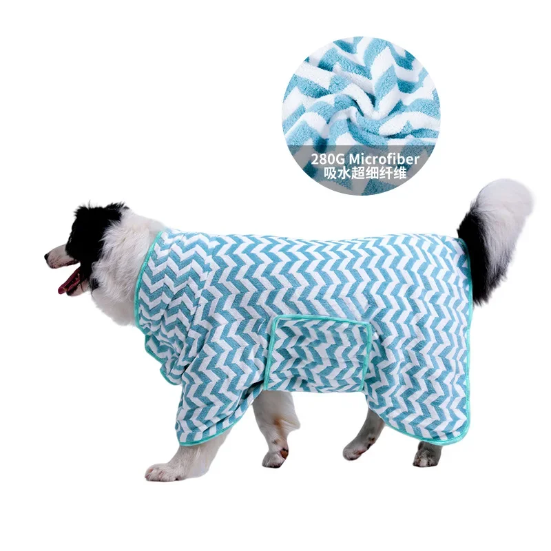 Dog Bathrobe Towel Drying Coat - Super Absorbent Dog Towels Bath Robe for Drying Dogs Large, Fast Drying Coat