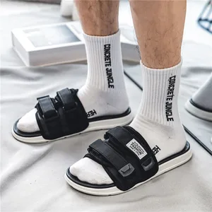 Herren-Gelegenheits-Slip-Hausschuhe mit sanftem Hintergrund, Hakenschleife, Modestrandsandalen, Flip-Flop im Freien, Sommer, Sommer 8 Hauptverkaufsausschuhen Klettverschluss - №5