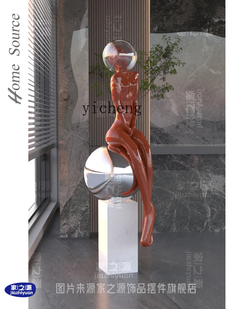 L7-10  large floor figure girl sculpture ornament living room high sense commercial soft decoration