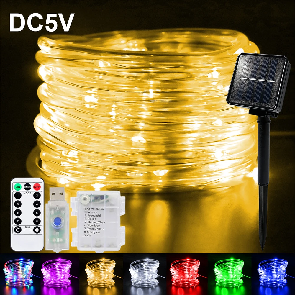 caixa-de-bateria-solar-usb-a-prova-d'Agua-com-luzes-led-em-cordao-5v-7m-12m-22m-32m-para-decoracao-de-jardim-e-festas-de-natal