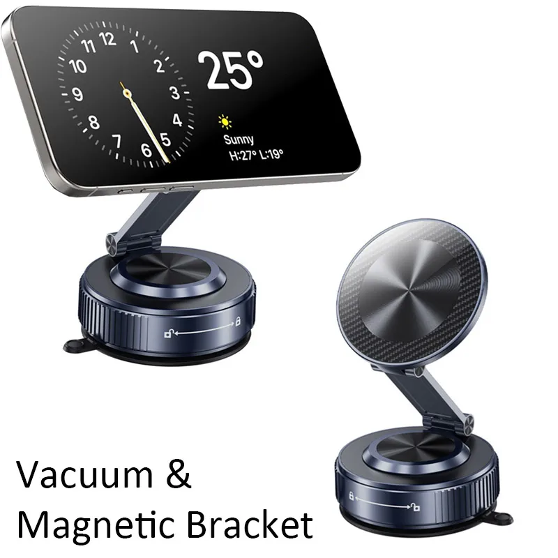 

Настольный/автомобильный магнитный складной держатель для телефона, подставка, вакуумный кронштейн для мобильного телефона для Magsafe iPhone 17 ~ 12 Pro Max Samsung S25 Xiaomi