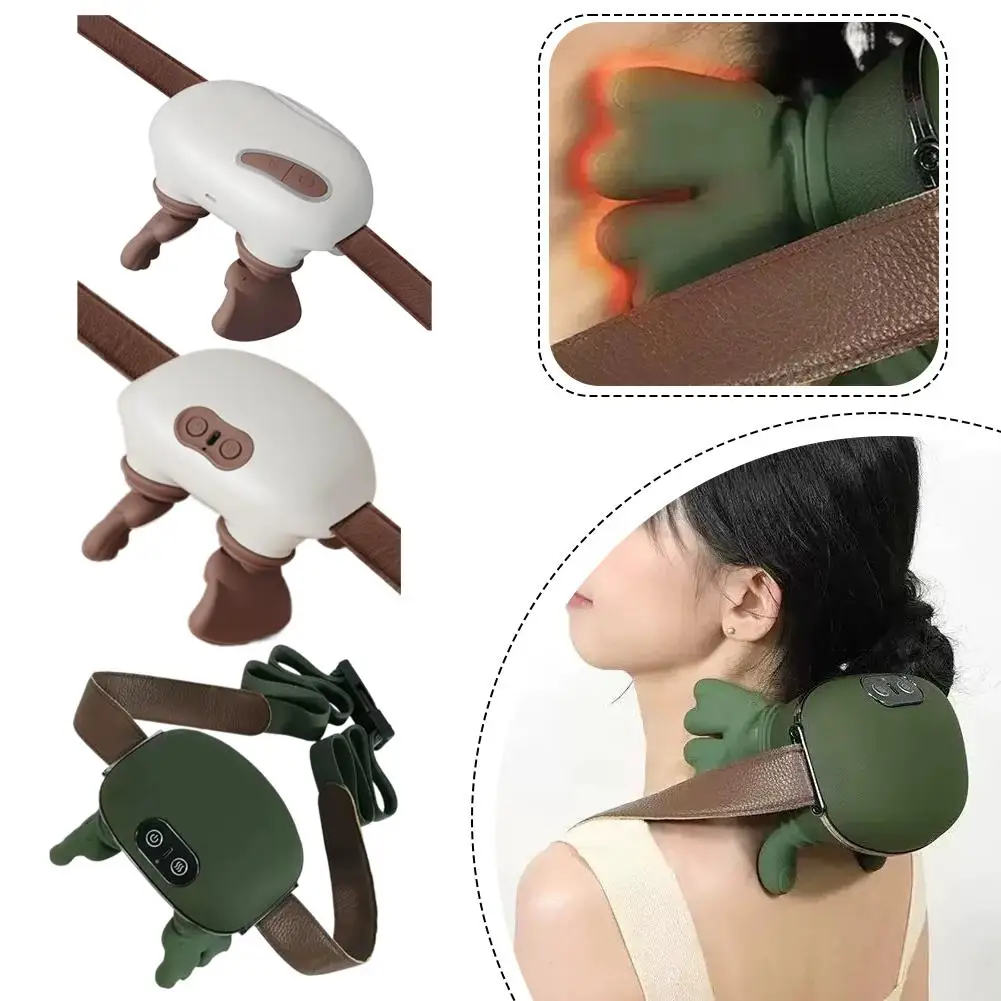 

4D Bionic Neck Shoulder Massager Electric Heated Kneading Rubbing Portable Massage Device For Back Waist Leg